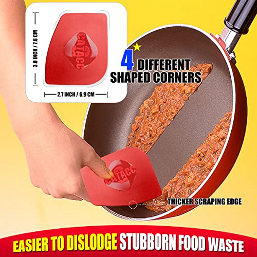 Original Pan Scrapers Set, 4 Pack Flexible Thicker Polycarbonate