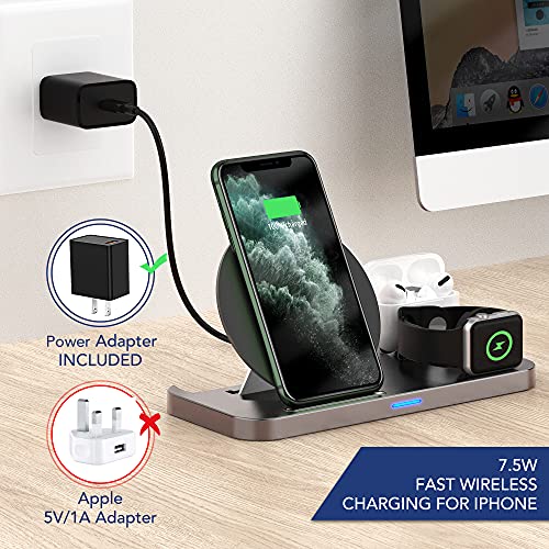 Powlaken 3 in 1 Wireless Charging Station for Apple Products Compatible