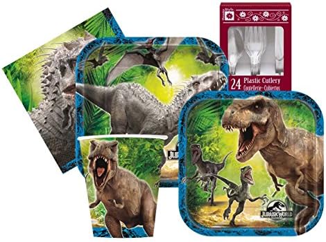 Jurassic World Themed Birthday Party Supply Kit Serves 8