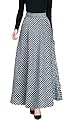 FLCH+YIGE Women's Elegant Plaid Wool Woolen A-line Long Maxi Skirt with Pockets