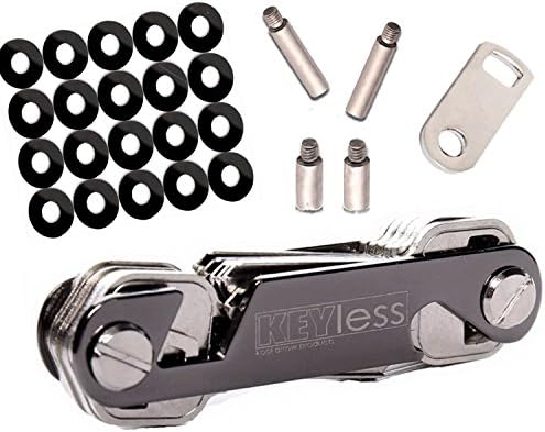 Key Holder Compact Folding Organizer for Your Keys Replace Your Bulky Keychain Ring Great Tools Has Smart Phone Stand & Has Bottle Opener Fits in Pocket Hang on Wall Extended Premium Quality Black