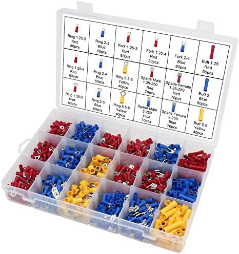 Aussel Mixed Terminal Connector Insulated Electrical Wire Crimp Connector Assortment Kit (1200pcs)