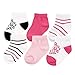 Yoga Sprout No Show 6 Pack Ankle Socks, Black & Pink, 0-6 Months