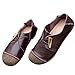 Mordenmiss Women's New Flat Round Toe Shoes (40, Coffee)