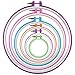 Pistha 6 Pieces Embroidery Hoops Cross Stitch Hoop Ring Plastic Embroidery Circle Set Quilting Needlecraft Tools Kit in 6 Different Size 3.7 inch to 11 inch Multicolor for DIY Art Craft