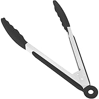 KUFUNG Silicone Kitchen Tongs, KUFUNG Serving Tongs for cooking, High Heat Resistant to 480°F, Stainless Steel Metal…