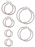 Sumind 6 Pairs Earrings Clip On Earrings Non Piercing Earrings Set for Women and Girls, 6 Sizes (Rose Gold)