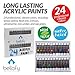 Acrylic Paint Set (24-Colors) Artist Painting, Hobby Art Supplies | Works on Canvas, Glass, Nails, Metal, Fabric, Clay, Terra Cotta | Beginners, Kids and Adults - Best Painting Products Online