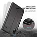 SHIELDON Genuine Leather Flip Wallet Case with RFID Blocking Credit Card Holder Shockproof Case Compatible with iPhone XR (6.1 Inch 2018) - Black
