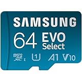 SAMSUNG EVO Select Micro SD -Memory -Card + Adapter, 64GB microSDXC 130MB/s Full HD & 4K UHD, UHS-I, U1, A1, V10, Expanded St