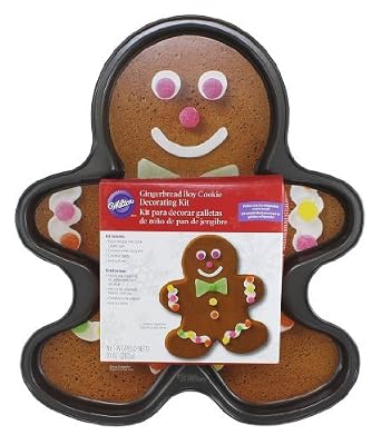 WILTON Giant Non-Stick Gingerbread Boy Pan With Decorating Kit
