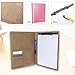 Geila Business PU Leather Resume Storage Clipboard Folder Portfolio Padfolio, Interview/ Legal Document Organizer & Business Card Holder for Office Conference (Pink)