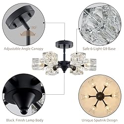 peskoe 16.9" Industrial Black Semi Flush Mount