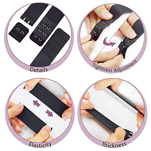 image for Dreamlover 4 Pack Black Wig Elastic Sewing Band with Hooks, Adjustable