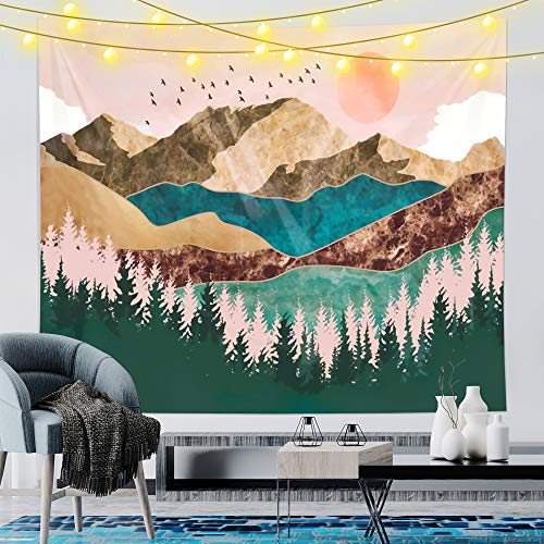 Forest Tapestry Wall Tapestry Mountain Sunset Tapestry Wall Hanging Nature Tapestry for Bedroom College Room Décor (51.2\