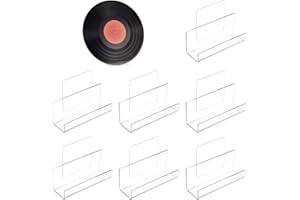 PH PandaHall 8 Sets Vinyl Record Shelf Wall Mount Records Holder Acrylic Album Display Racks No Drill Floating Wall Shelves w