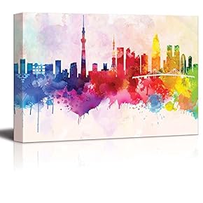 Colorful Rainbow Splattered Paint on The City of...