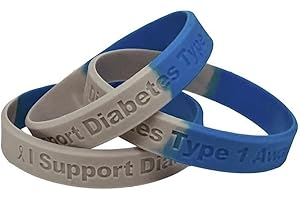 JEIRLES WHOLESALE 25 Pc I Support Type 1 Diabetes Awareness Bracelets - 100% Medical Grade Silicone - Latex and Toxin Free - 25 Bracelets - Show Your Support For Type 1 Diabetes Awareness