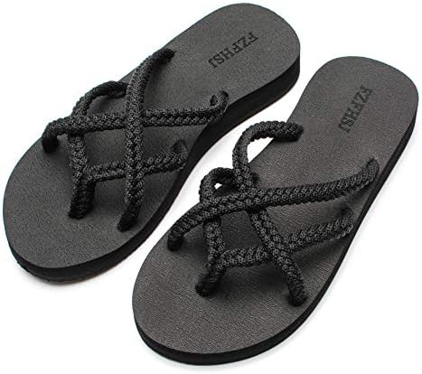 FZFHSJ Flip-Flops Summer Beach Braided Strap Sandal for Women
