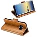ProCase Galaxy Note 8 Genuine Leather Case, Vintage Wallet Folding Flip Case with Kickstand Card Slots Magnetic Closure Protective Cover for Galaxy Note8 -Brown