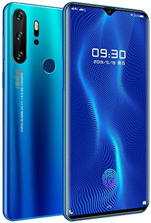 4G Smartphone 6.3in Mega Waterdrop Full Face Screen Fingerprint Android 9 w/Google Play Store DualSIM WIFI GPS GSM Unlocked (Ocean Cyan)
