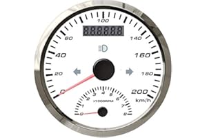 ELING 2-in-1 GPS Speedometer with Tachometer 200KM/H 8000RPM for Car Motorcycle ATV UTV Mileage Resetable 85mm 9-32V