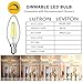Augeek LED Candelabra Bulb Dimmable 60W Equivalent Daylight, 6W Chandelier E12 LED Bulb, B11 Candle LED Light Bulb for Home, UL Listed (Clear, 6)