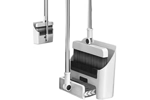 3-in-1 Broom with Dustpan Combo Set, Brooms for Sweeping Indoor and Outdoor, Long Handle Broom and Dustpan Set for Home Clean