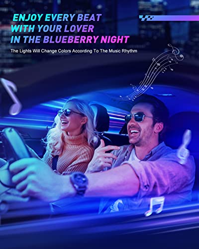 LED Lights for Car, NOVSIGHT Interior Car Lights 72 LED 16 Million Colors with APP and Remote Control Music Sync Color Change RGB, LED Lighting Kits with Car Charger, Car Decor Accessories DC 12V