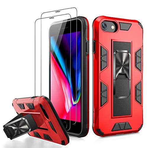 ایگرد | قیمت و خرید iPhone SE 2020 Case,iPhone 8 Case,iPhone 7 Case,iPhone  6 6s Case with Glass Screen Protector,Military Grade 15ft. Drop Tested  Protective Phone Case with Kickstand for iPhone 6