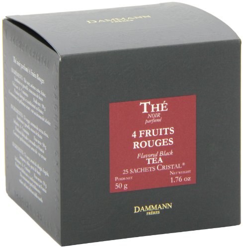 FOUR RED FRUIT TEA CRISTAL TEABAGS (PACK OF 2, TOTAL 50 TEABAGS)