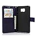 Note 5 Case,Samsung Galaxy Note 5 Case - Badalink Fashion Wallet PU Leather with Embossed Flowers Butterfly [Card Holders] Flip Cover with Hand Strap & 3D Cute Elephant Dust Plug & Stylus Pen - Purple