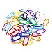 ILIKE 45 Pack Tough Plastic Key Tags Luggage ID Labels Keyring Keychain with Split Ring and White Label Window Assorted Colors