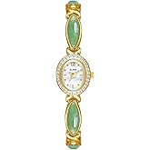 LOREO Elegant Women’s Gold Bracelet Watch Vintage Oval Dial, Waterproof Quartz Movement, Small Face Dress Watch for Ladies