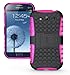 JKase DIABLO Series Tough Rugged Dual Layer Protection Case Cover with Build in Stand for Samsung Galaxy Grand i9080, Samsung Galaxy Grand Duos i9082 - Retail Packaging (Pink)