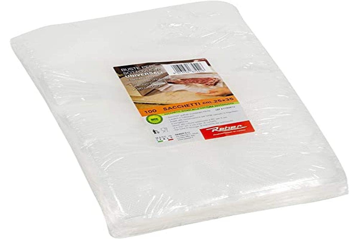 Reber 6724 N Vacuum-Seal Bags, 25 x 35 cm, 105 microns, Anti-uv, 100 Pieces, Transparent