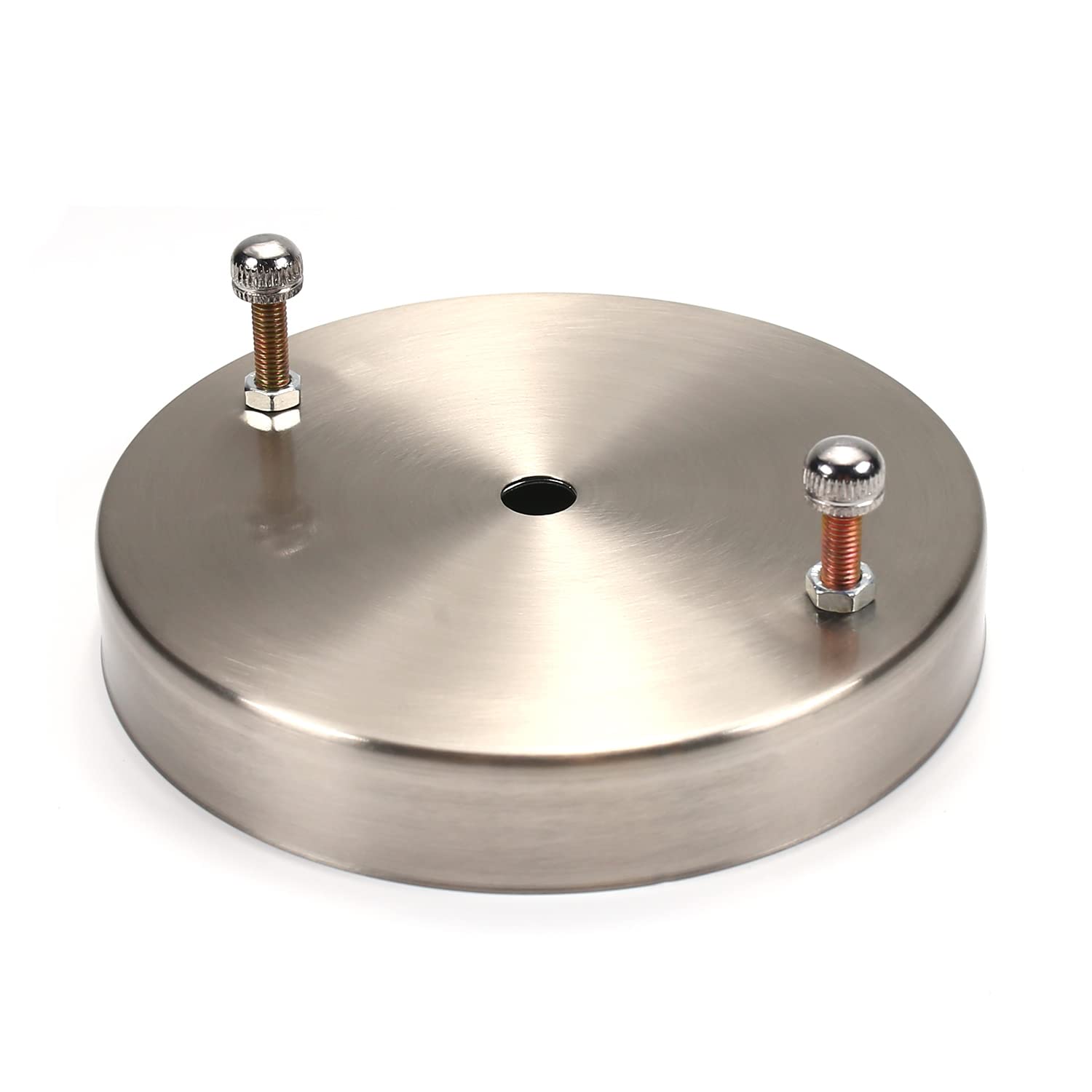 Othmro Pendant Light Fitting, Ceiling Rose Light Holder 4.72"/12cm Dia, Ceiling Pendant Plate Holder for Hanging Lamps and Lanterns - Nickel 1pc