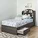 South Shore Savannah 39'' Bookcase Headboard, Twin, Gray Maple