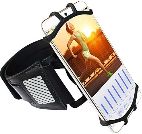 LOVPHONE Sports Running Armband for iPhone X/XS/XS MAX / 8/8 Plus / 7/7 Plus /6 /6s, Galaxy S8/ S8 Plus/ S7 Edge, Note 8 5 with Adjustable Strap for Hiking Biking Walking (Black)