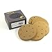 TigerShark 5 Inch 9 Hole Sanding Discs Grit 80/100/120/150/220 Assortment 50pcs Pack Special Anti Clog Coating Paper Gold Line Hook and Loop Dustless Random Orbital Sander Paper Coarse