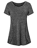 Cucuchy Womens Yoga Tops Flowy Fitness Workout Shirts Short Sleeve Activewear