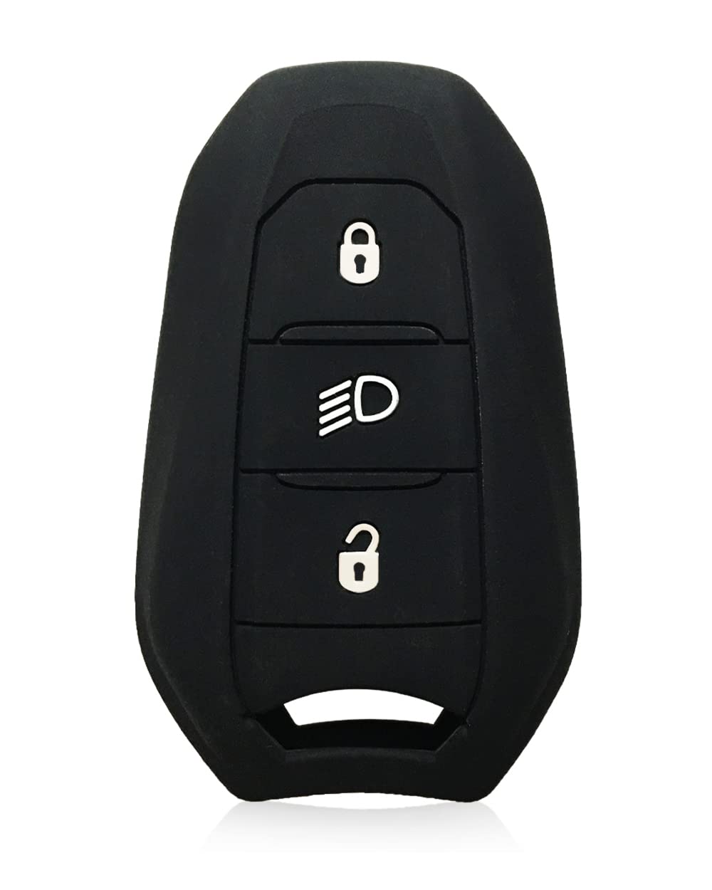 SILUOHAKE Car Key Shell Case Cover, Soft Silicone Material, Key Shell Cover, Wear Resistant Dust, For Compatible Peugeot 408 508 3008 4008 5008 Citroen C2 C3 C4 C5 (blcak)