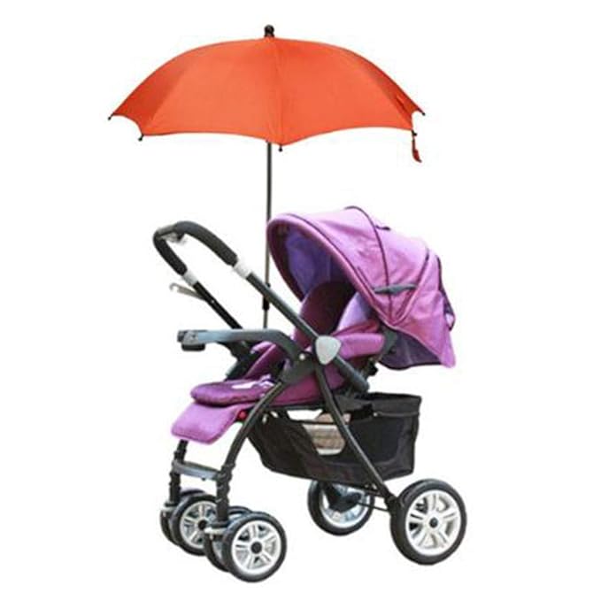 cream pram parasol