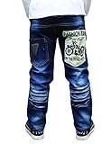 LaLaMa Little Boy Fashion Jeans Dark Denim Trousers Long Pants for Kids 3-7 Y
