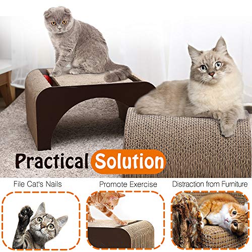 Pawaboo 2in1 Cat Scratcher Board, Multifunctional Rectangle Cat