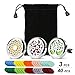 3 PCS Car Aromatherapy Essential Oil Diffuser Vent Clip Stainless Steel Magnetic Closure Locket with 40 Refill Pads