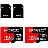 MORIC 2 Pack 32GB Micro SD Card with Adapter High Speed Memory Card,C10 A1 Memory TF Card for Camera/Dash Cam/Smartphone/Tablet/Drone