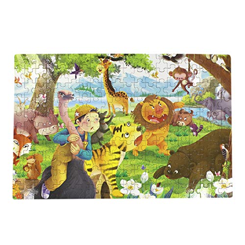 100/200 Pieces Kids Wooden Jigsaw Puzzle, Kids Educational Puzzles Toys to Develop Dexterity and Problem Solving, with a Storage Box