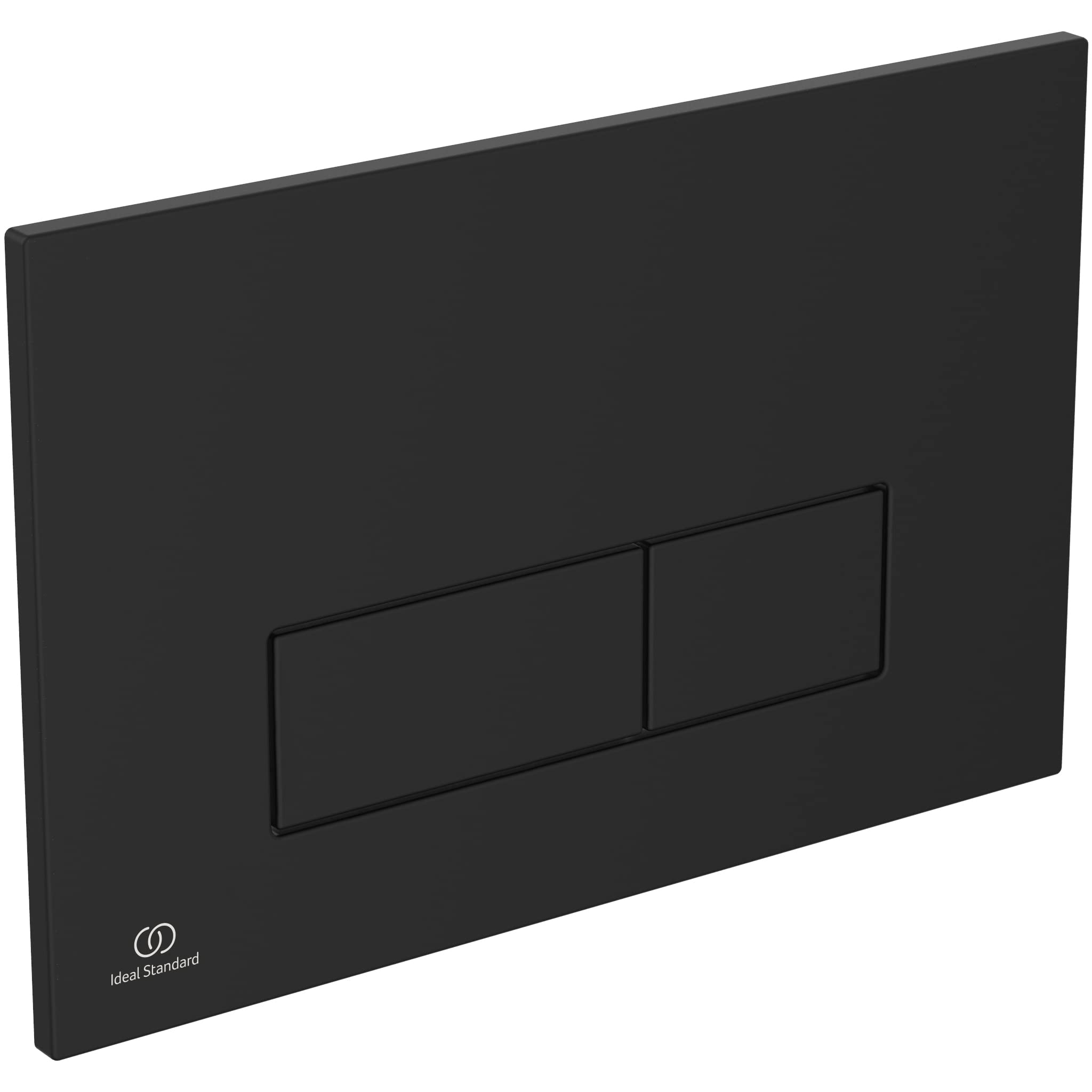Ideal Standard Oleas Toilet Flush Plate, Dual Flush Technology via Mechanical Release, Easy Operation and Durable Design (Square) – Black (234x8.5x154 mm)