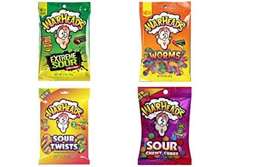 Warheads sour candy peg bag variety - includes extreme …